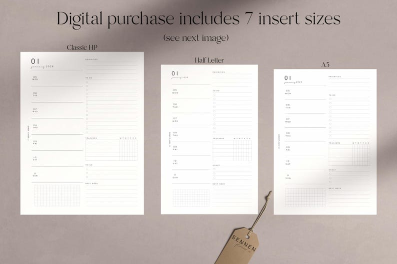PRINTABLE 2026 Weekly Overview, Week on One Page, WO1P, Trackers, A5 ...