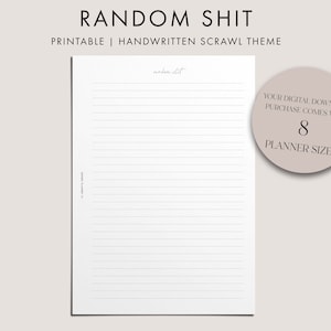 Zufällige Scheiße, DRUCKBARE Aufgabenliste, Braindump, Mind Declutter, Zeitmanagement, Pocket/Personal/A5 Einsätze, Prioritäten, handgeschriebenes Gekritzel