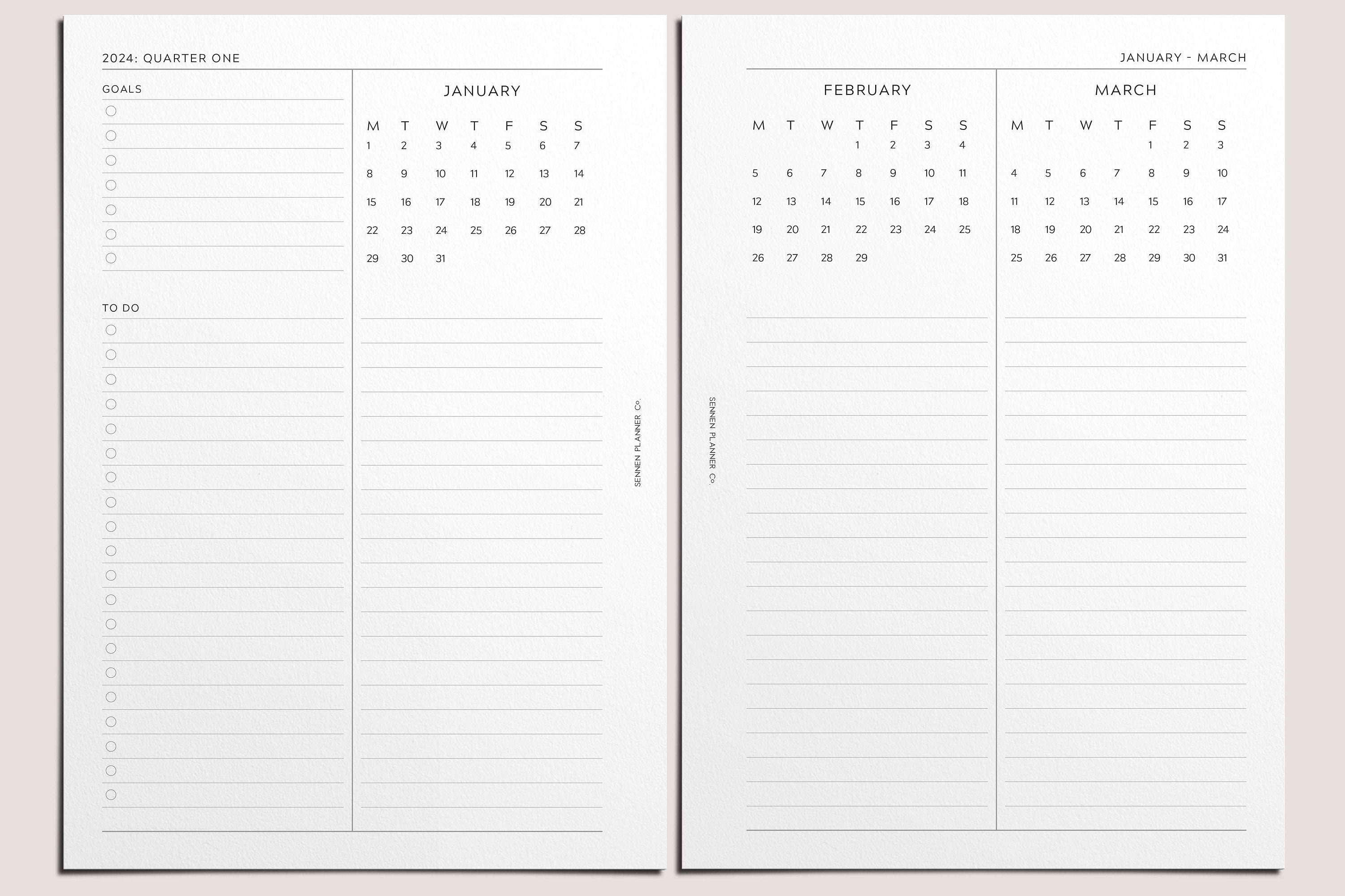 2024 Quarterly Overview PRINTABLE Month at a Glance Quarter - Etsy