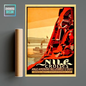 Nile Cruises - Arabian Travel Poster - Vintage Retro Travel Wall Art Decor - Minimalist Travel Poster  - Travel Poster Gift ideas