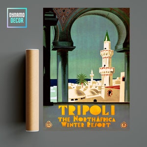 Tripoli - Arabian Travel Poster - Vintage Retro Travel Wall Art Decor - Minimalist Travel Poster  - Travel Poster Gift ideas