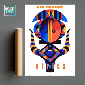 Africa Air France - Africa Travel Poster - Vintage Retro Travel Wall Art Decor - Affiches de voyage minimalistes - Affiches de voyage Idées cadeaux