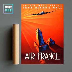 Air France African- Arabian Travel Poster - vintage Retro Travel Wall Art Decor - Affiche de voyage minimaliste - Affiche de voyage Idées cadeaux