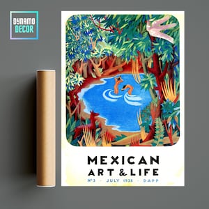 Arte Mexicano Centroamericano- Póster de Viaje a América - Vintage Retro Travel Wall Art Decor - Viajes Minimalistas -Ideas de Regalos de Póster de Viaje