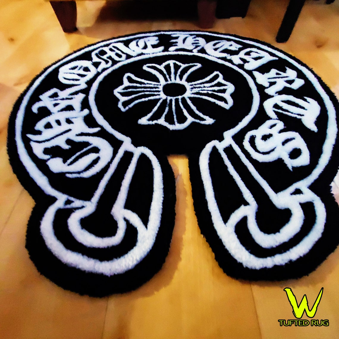 Chrome Hearts Tufted Rug Streetwear Home Decor Custom Tufted Rug Living