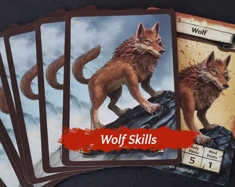 Cartas de habilidad y equipo de lobo: complemento HeroQuest personalizado (estilo 2021) para aliados animales