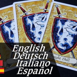 Ritter Fertigkeitskarten English Deutsch Italiano Espanol für HeroQuest (für einen mythischen Paladin Kommandanten)