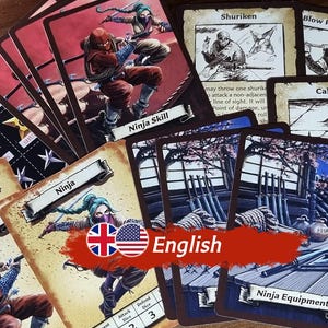 Ninja Skill cards & Equipment 1989 UK style English for HeroQuest