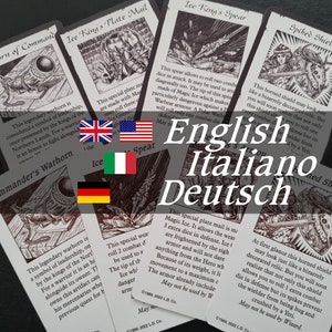 Northland Artifacts - Set of 4 custom cards for HeroQuest (great to face the Frozen Horror pack) English Deutsch Italiano