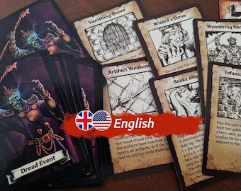 Dread Event Karten: Custom HeroQuest Add-On - Evil Magier Deck (40 Karten, 2021 style)