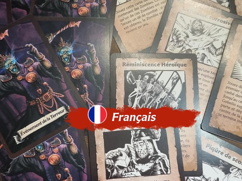 Dread Event Cards: Custom HeroQuest Add-On - Evil Wizard Deck (40 cards, 2021 style) French