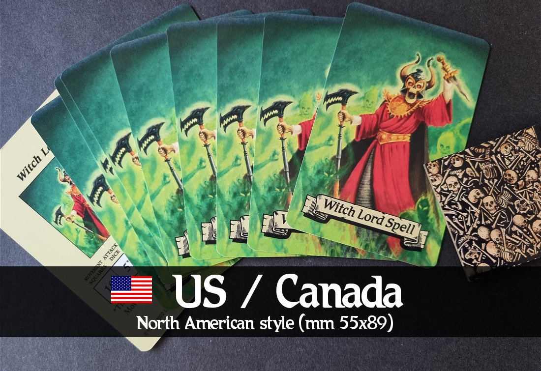 Witch Lord Spell cards English Deutsch Netherlands Italiano Español perfect for custom HeroQuest