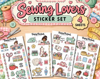 Sewing Lovers Sticker Set, Sewing Stickers, Quilting Stickers, Seamstress Gift, Craft Stickers, Planner Journal Stickers
