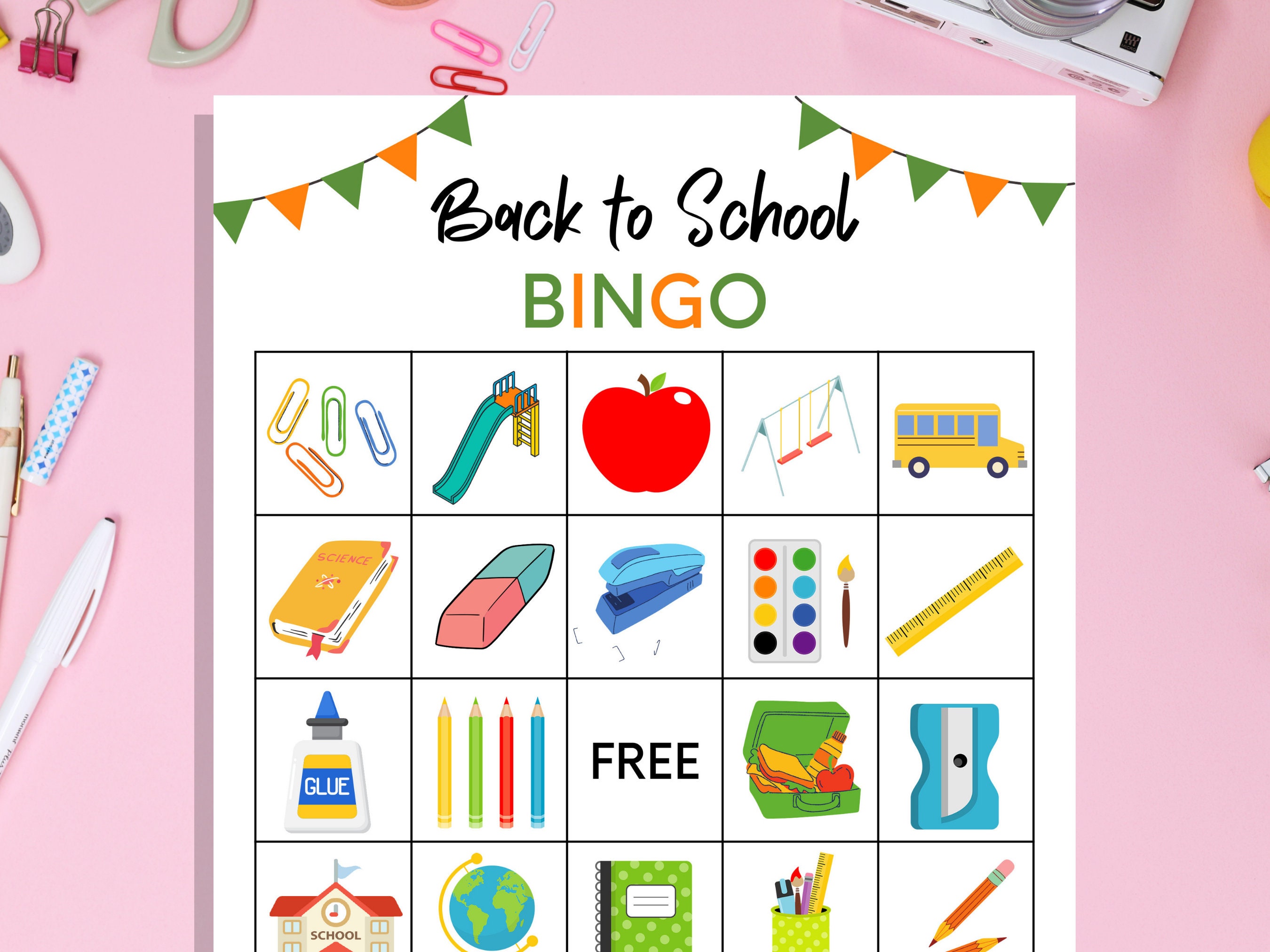 Back to School Bingo Party Game - Printable Party Game for Kids - Etsy