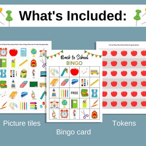 Back to School Bingo Party Game - Printable Party Game for Kids - Etsy
