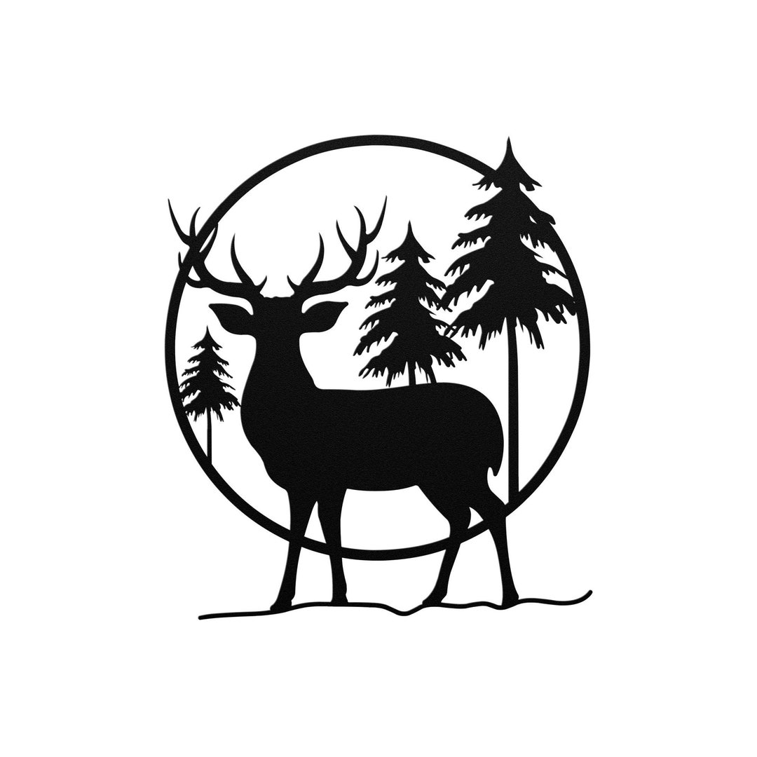 Deer Metal Sign Deer Antler Decor Laser Cut Metal Sign Deer Hunter Gift Deer Decor Deer Metal