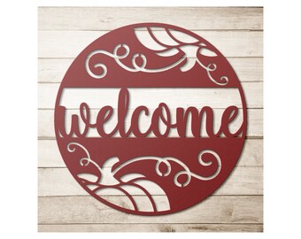 PUMPKIN DOOR HANGER Fall Welcome Sign Round Metal Sign Metal Door Sign Fall Outdoor Decor Laser Cut Metal Sign Large Outdoor Metal Wall Art