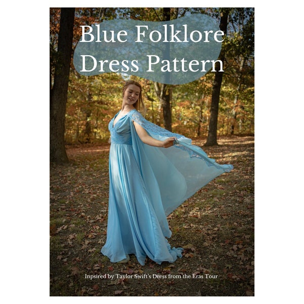 Patron de robe folklorique bleue | PDF Modèle de couture inspiré de Taylor Swift