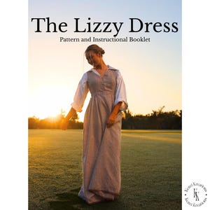Patrón de vestido de Lizzy Bennet y folleto instructivo inspirado en Orgullo y prejuicio / TALLAS XS-3XL
