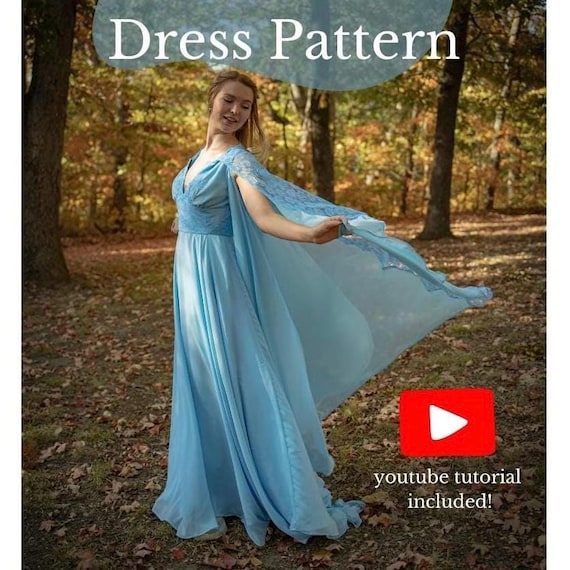 Blue Dress Sewing Pattern: Taylor Inspired Gown (PDF) - Etsy Blue Dress Sewing Pattern: Taylor Inspired Gown (PDF) - Etsy