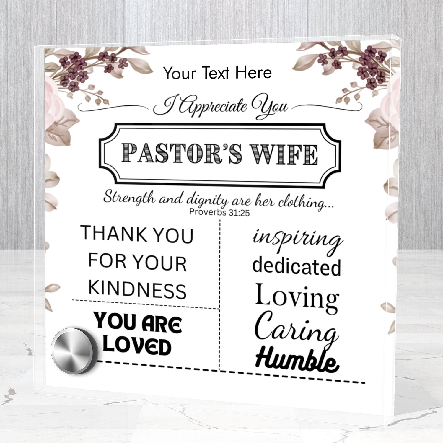 Personalized Gift For My Pastor's Wife Name And - Etsy