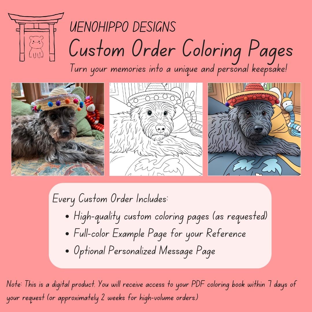 Custom Coloring Pages - Etsy