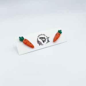 Carrot Earrings | Veggie Studs | Gardener Earrings | Handmade Jewelry | Polymer Clay Earrings