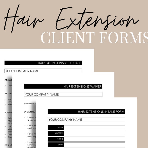 Hair Extension Consultation Form Etsy UK