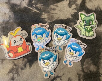 Pokemon starter trio stickers
