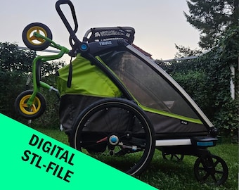 DESCARGA DIGITAL - Adaptador para bicicleta de equilibrio - Thule Cab, Sport, Chariot, Cross, Lite, CX1 // Compatible con Cargo Rack