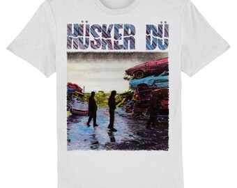 T-shirt Vintage Husker Du Années 80 - Taille L, Gris, Coton, Concert Band Tee