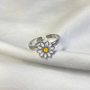 Daisy Anxiety Fidget Ring Anxiety Ring Skin Picking Worry Ring Gift for Her Cute Ring Spinner Adjustable Ring Stress-Relief image 6