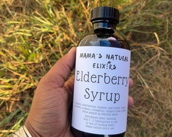 Jarabe de saúco orgánico de 8 oz - Mama’s Natural Elixirs