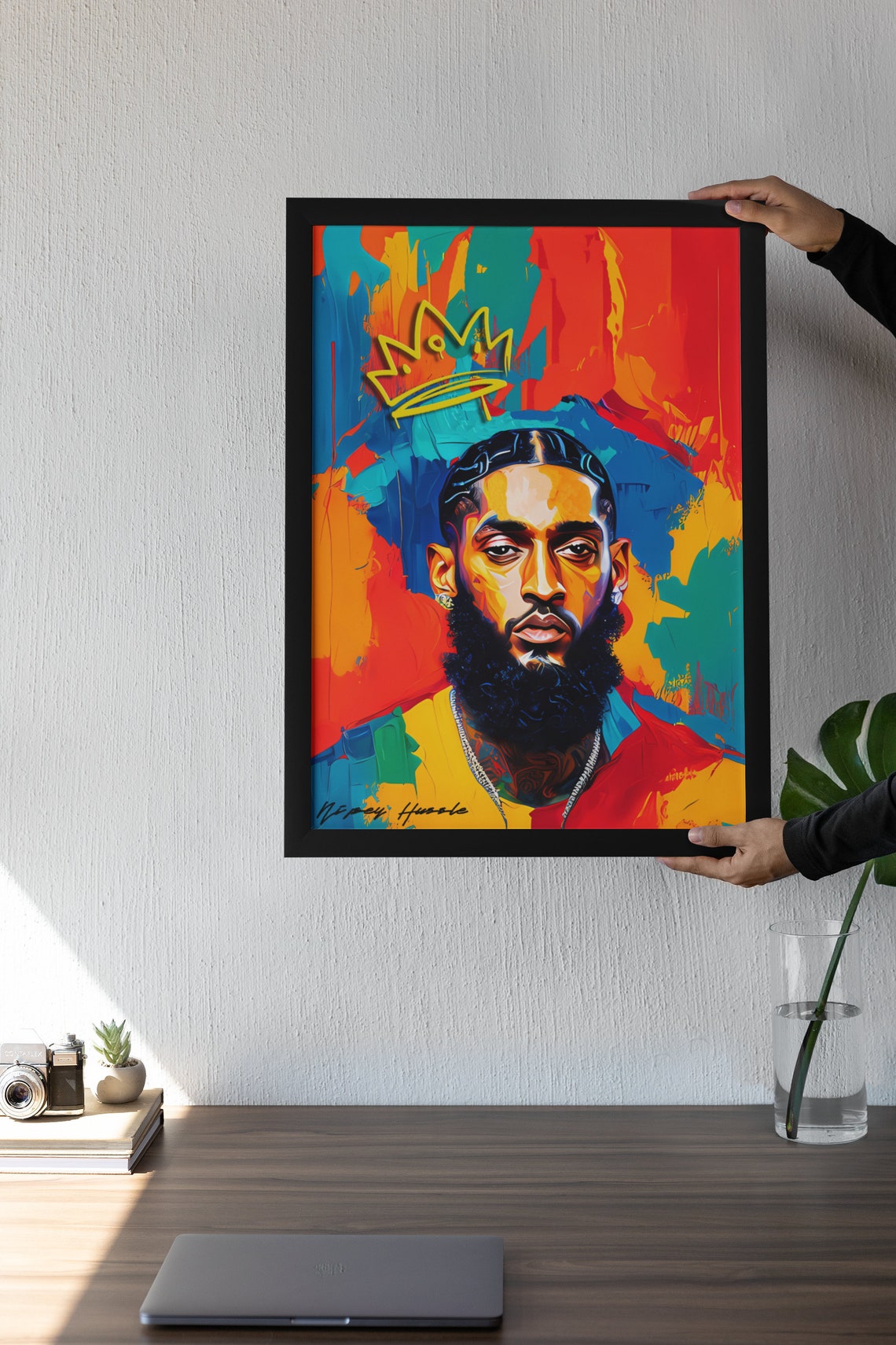 Nipsey Hussle Oil Painting Colorful Portrait Poster High Etsy