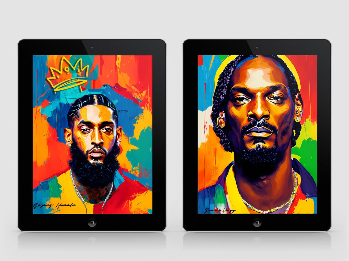 Nipsey Hussle Oil Painting Colorful Portrait Poster High Etsy