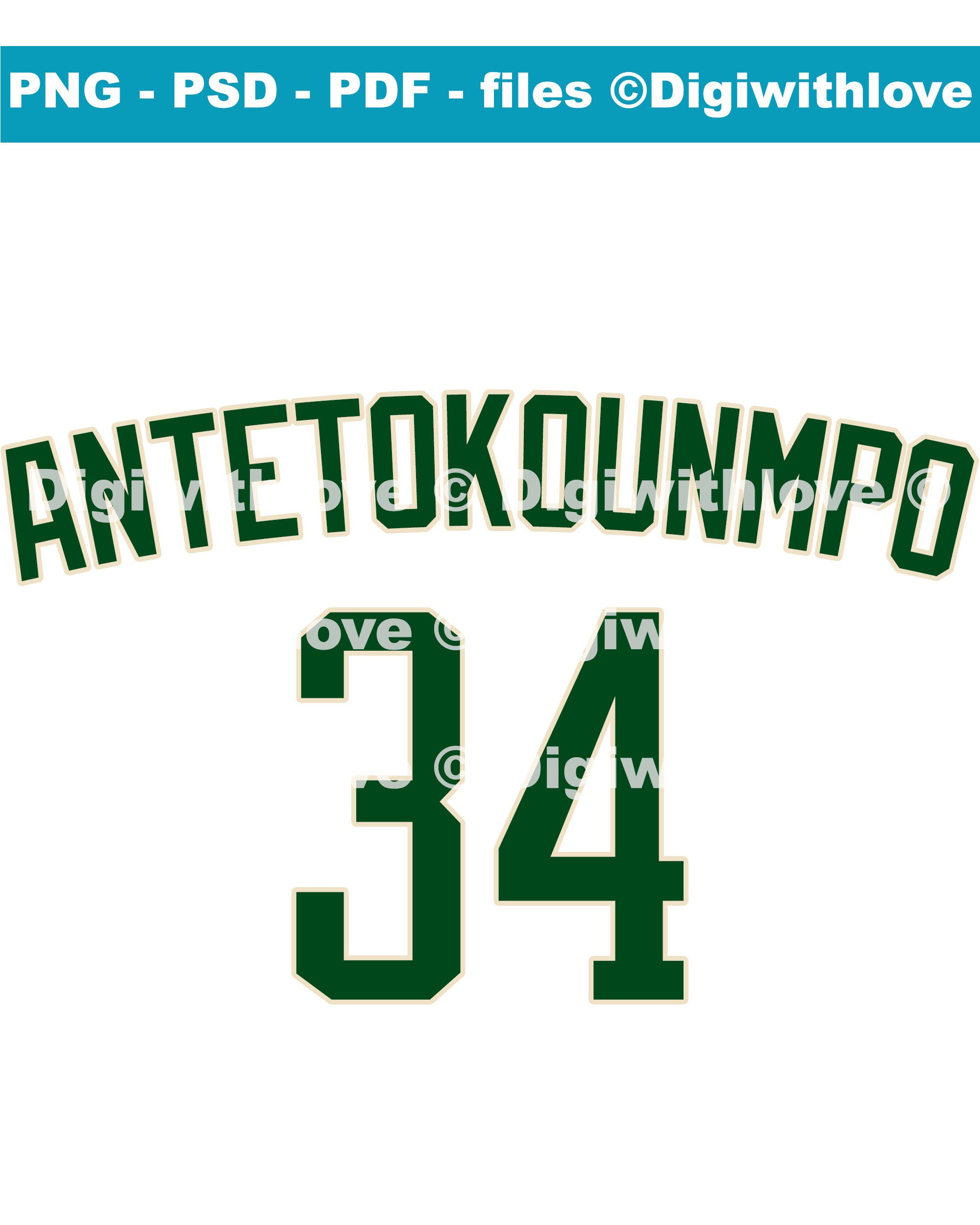 Giannis Antetokounmpo 34 Bucks Jersey Logo 