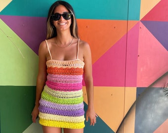 Patrón de vestido de crochet / Vestido bajo el arco iris / vestido de crochet / patrón de crochet