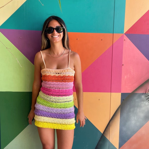 Crochet dress pattern | Under the Rainbow dress | crochet dress | crochet pattern