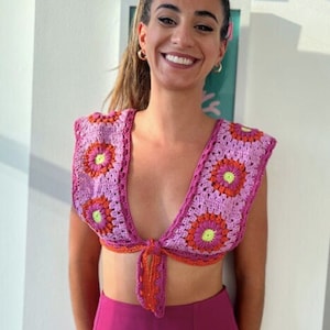 Crochet Top Pattern | West Palm Top | crochet top | crop top | crochet pattern | daisy squares