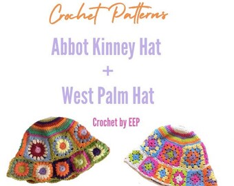 Crochet Hat Patterns | Abbot Kinney & West Palm Hats | crochet hat | bucket hat
