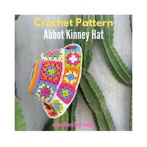 Crochet Hat Pattern | Abbot Kinney Bucket Hat | crochet hat | bucket hat | granny squares