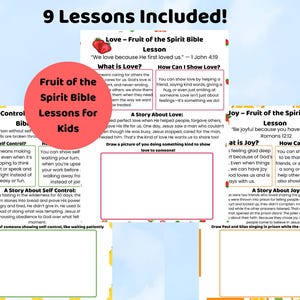 Fruit of the Spirit Bible Lessons for Kids – Christian Character Education with Bible Stories & Drawing Prompts