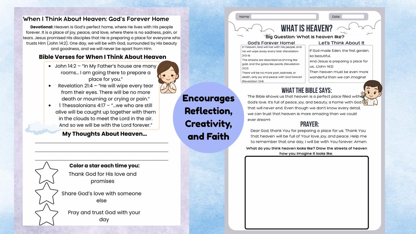 What is Heaven Bible Activity Pack for Kids Fact Sheet Journal Page and ...