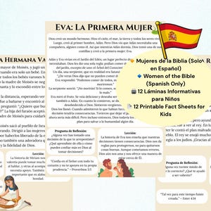 Lees alle informatie over de Bijbel Vrouwen van de Bijbel Factsheets voor kinderen Afdrukbare Spaanse Bijbellessen