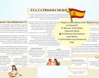 Mujeres de la Biblia Hojas Informativas para Niños Women of the Bible Fact Sheets for Kids Spanish Printable Bible Lessons