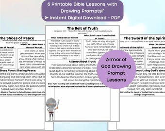 Lecciones bíblicas inspiradoras sobre la armadura de Dios para niños: actividades cristianas imprimibles, estudio bíblico para la escuela dominical en casa, PDF para niños
