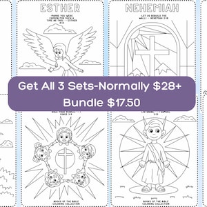 versus discounted bundle price. Includes 66 Bible lessons, 66 fact sheets, and 66 coloring pages. Save over 45% by purchasing this full Christian printable Bible bundle for kids. Great value for homeschool moms, church leaders, or anyone teaching Bible to children.