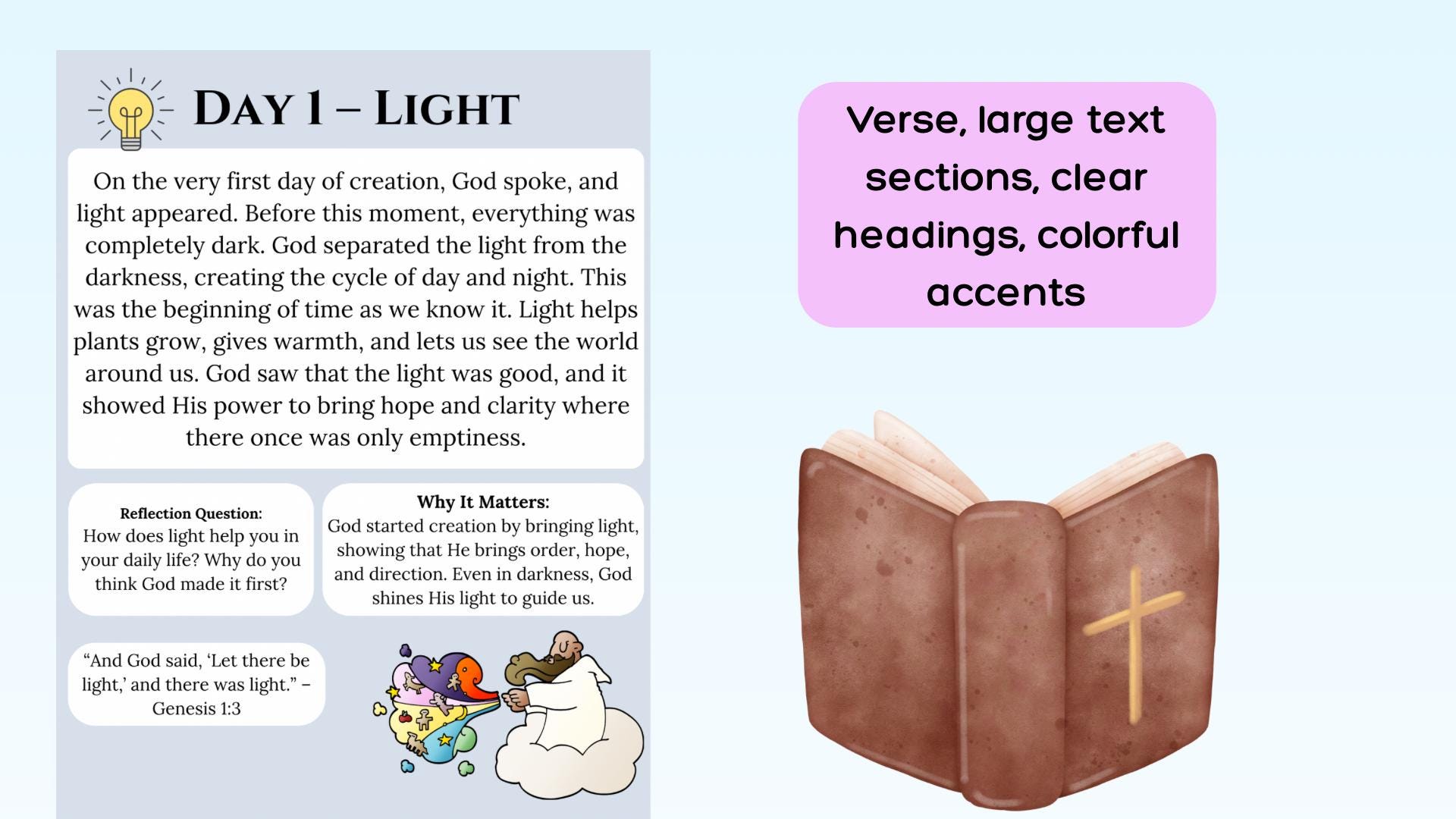 7 Days of Creation Bible Fact Sheets for Kids Printable Christian ...