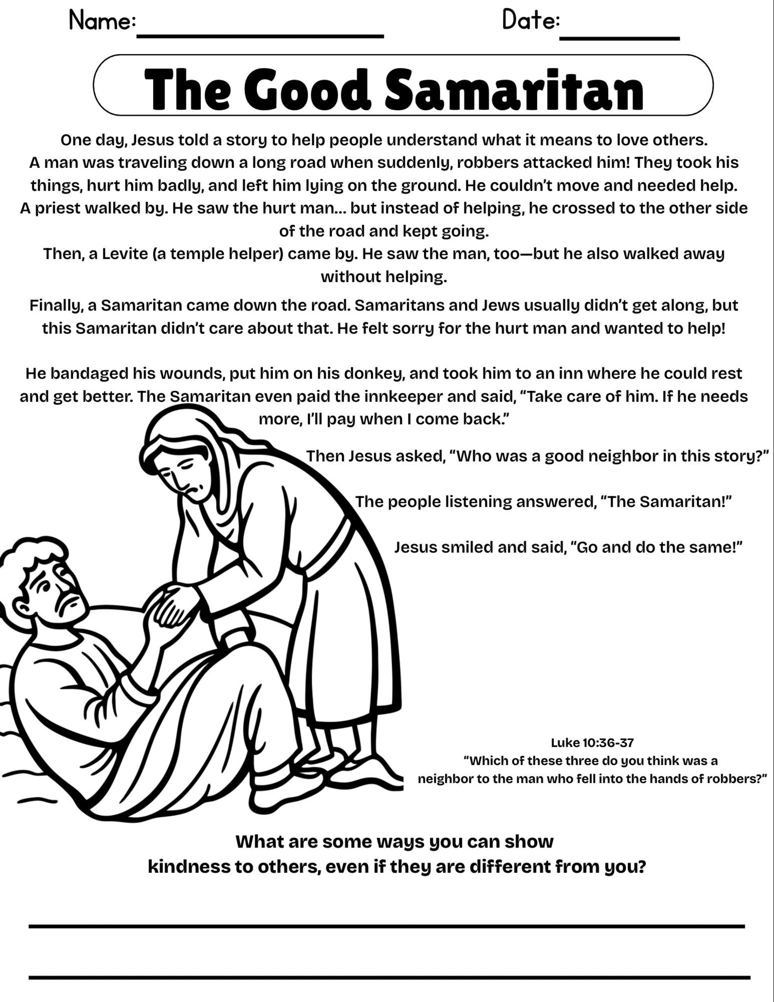 Story Lessons 20 Page Bible Story Lessons for Kids With Coloring Pages Faith Based ...