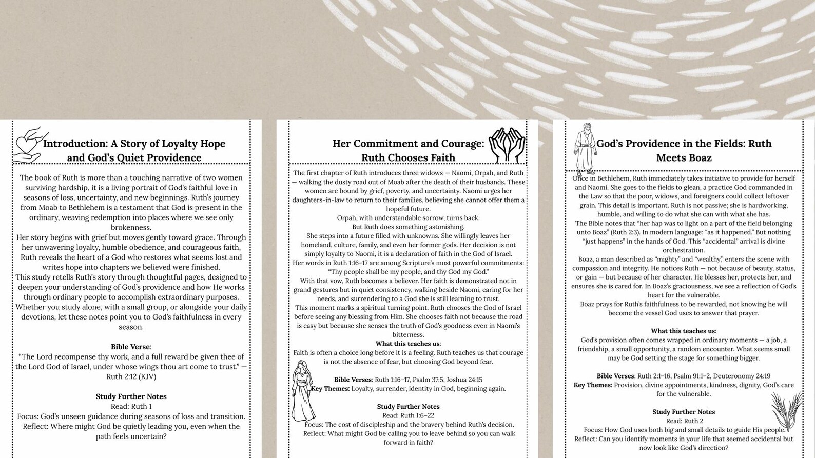 Ruth Bible Study Notes and Journal for Teens and Adults 14 Pages - Etsy